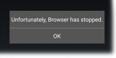 unfortunately, browser has stopped