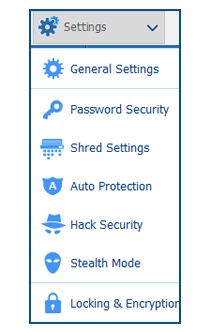 Folder Lock 10 settings