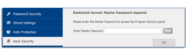 enter master password