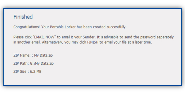 encrypt email finish screen