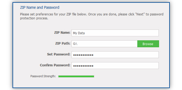 encrypt email path and password screen