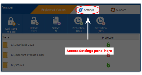 settings path