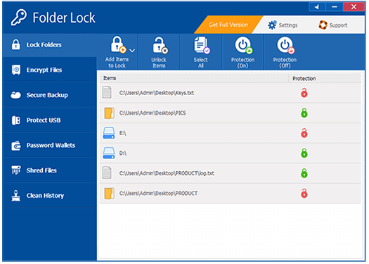 free lock folder sowftware