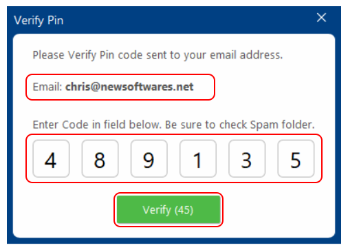 verify pin code