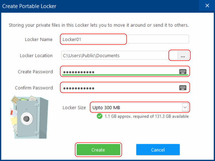 create portable locker