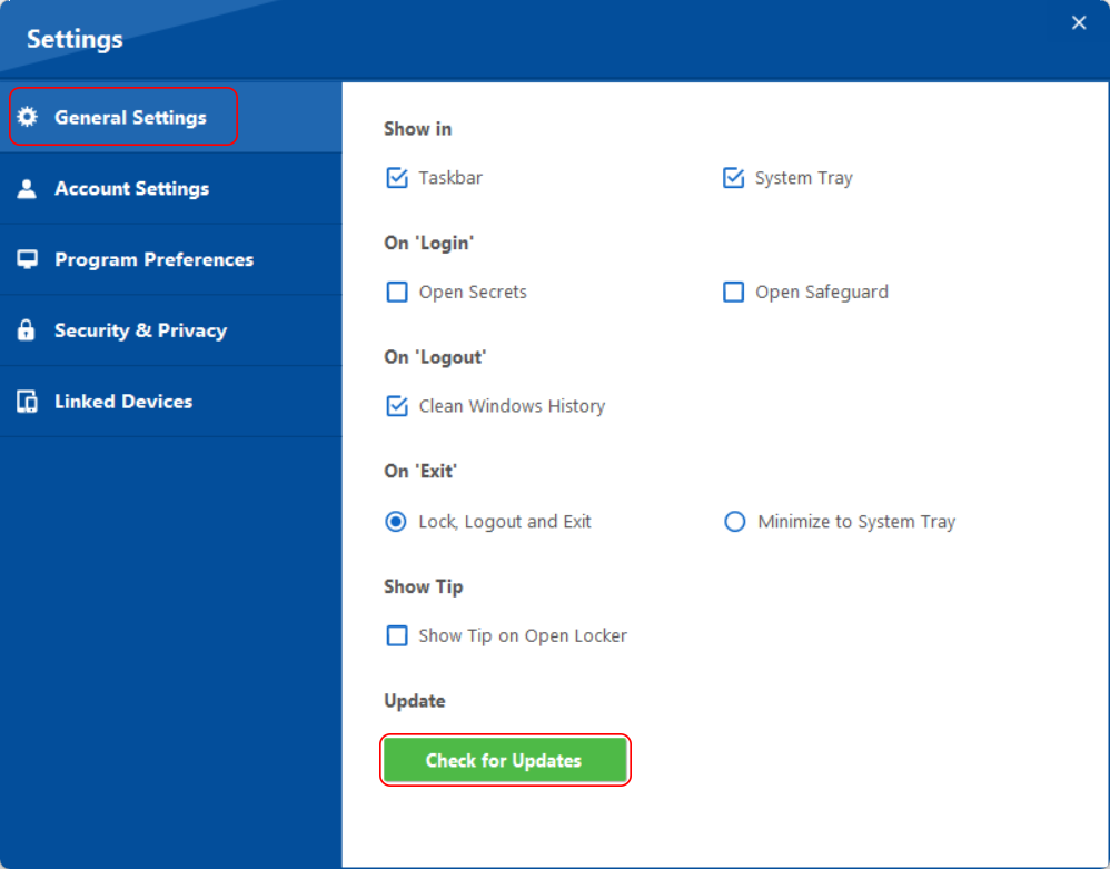 fl general settings