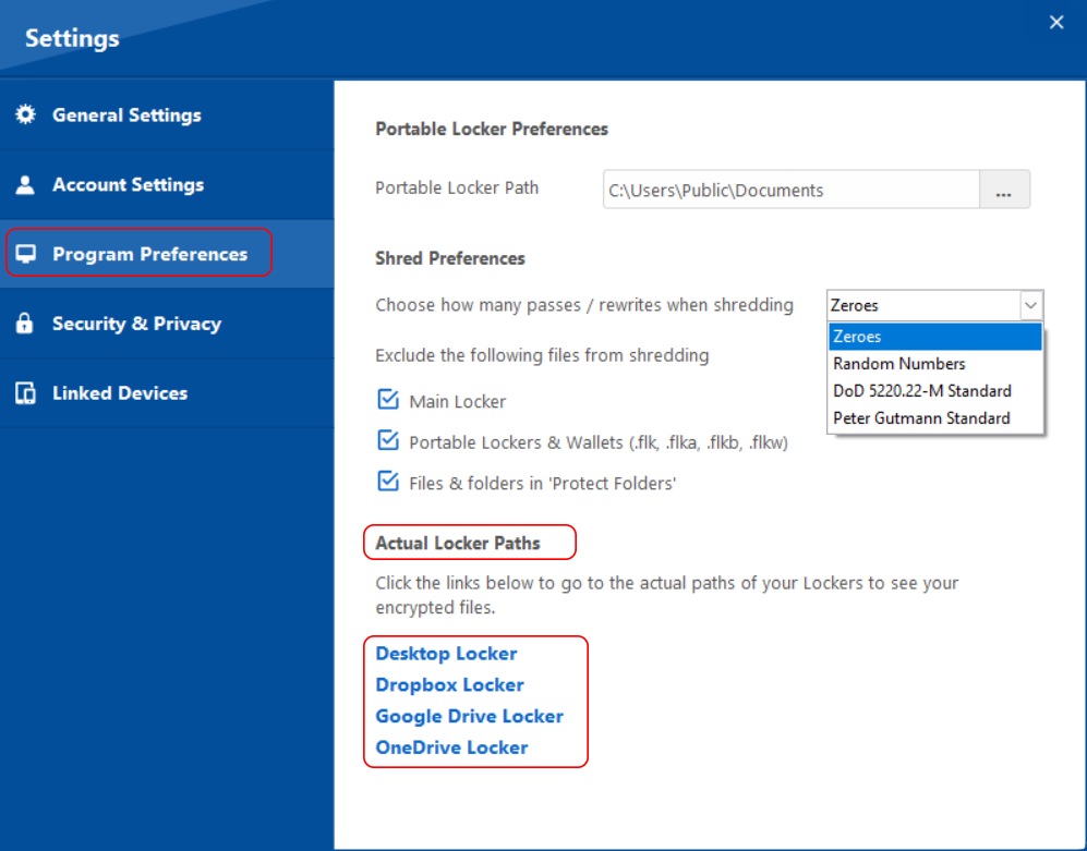 fl program preferences